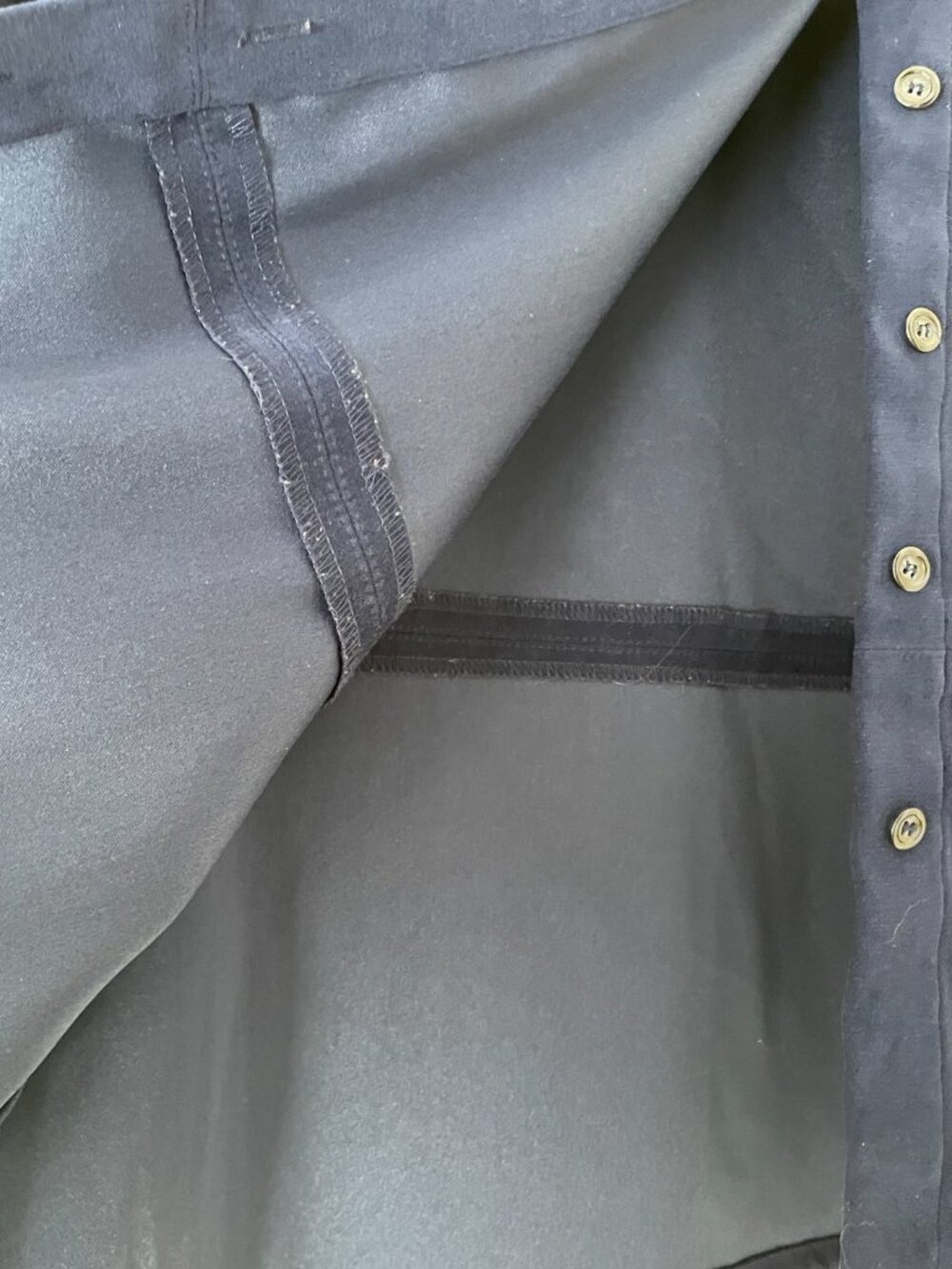 Talbots Faux Suede Blue Stretch Shirt Size S Navy - Picture 10 of 10